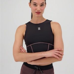 Bandit running STAMINA™ POP STITCH VOLTA™ CROP - BLACK / MAUVE